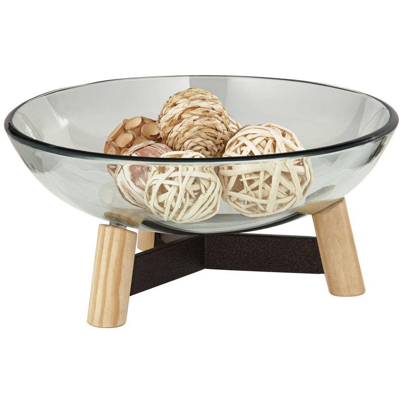 Studio 55D Synchrony 16" Wide Clear Tempered Glass Decorative Bowl