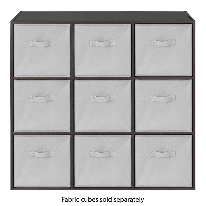 Whitmor 9 Section Cube Organizer Espresso: Universal Storage, 35.5" x 11.75", Particle Board & Steel, Divided Shelves