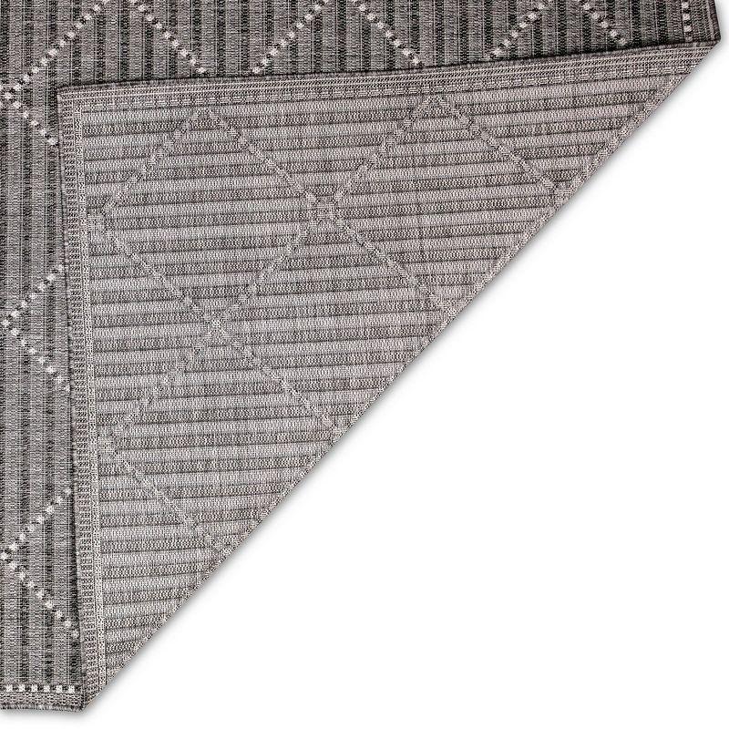 Liora Manne Malibu Checker Diamond Indoor/Outdoor Rug Charcoal 7'10" Square