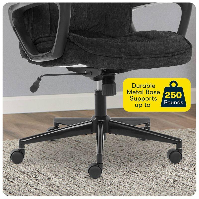 ErgoFlex Black Twill Executive Office Chair with Lumbar Support