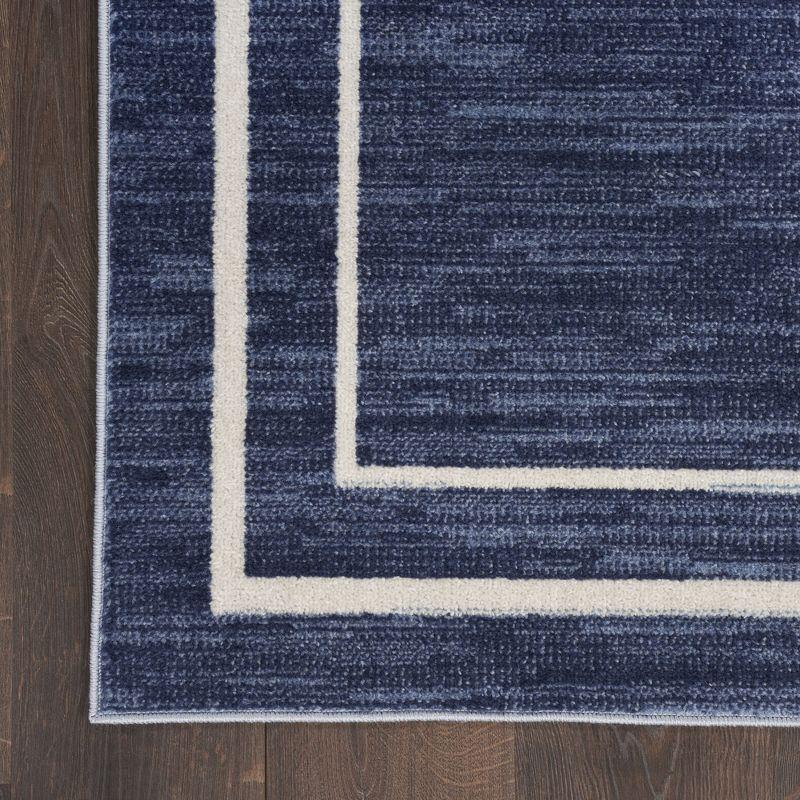 Navy/Ivory 6' x 9' Reversible Synthetic Rectangular Rug