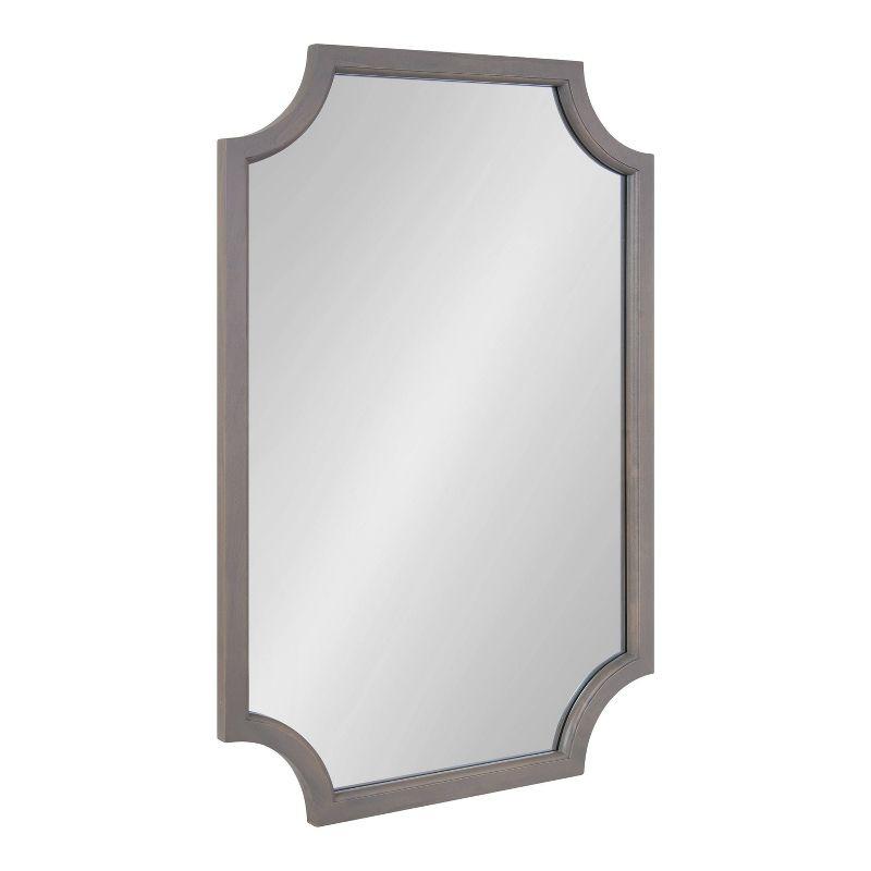 Kate & Laurel All Things Decor 24"x36" Hogan Framed Scallop Wall Mirror Gray: Modern Design, No Assembly Required