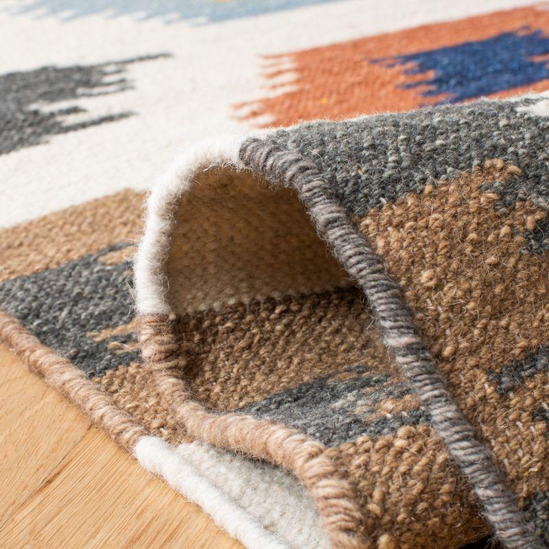 Dhurries DHU648 Hand Woven Area Rug - Ivory/Multi - 3'x5' - Safavieh.