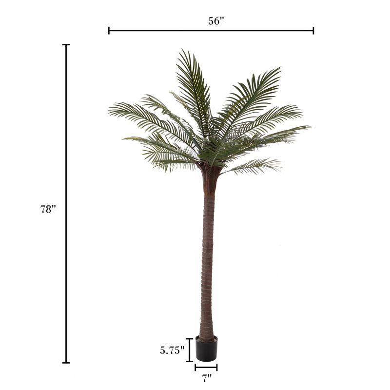 Robellini Palm Artificial Tree - 78-inch Potted Faux Plant for Office or Home Decor - Realistic Greenery for Indoor or Outdoor Use by Pure Garden