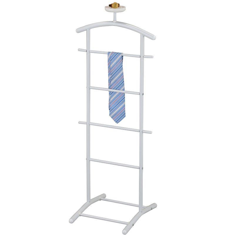 Kings Brand Furniture - Menros Metal Suit Valet Stand, Clothes Rack, White