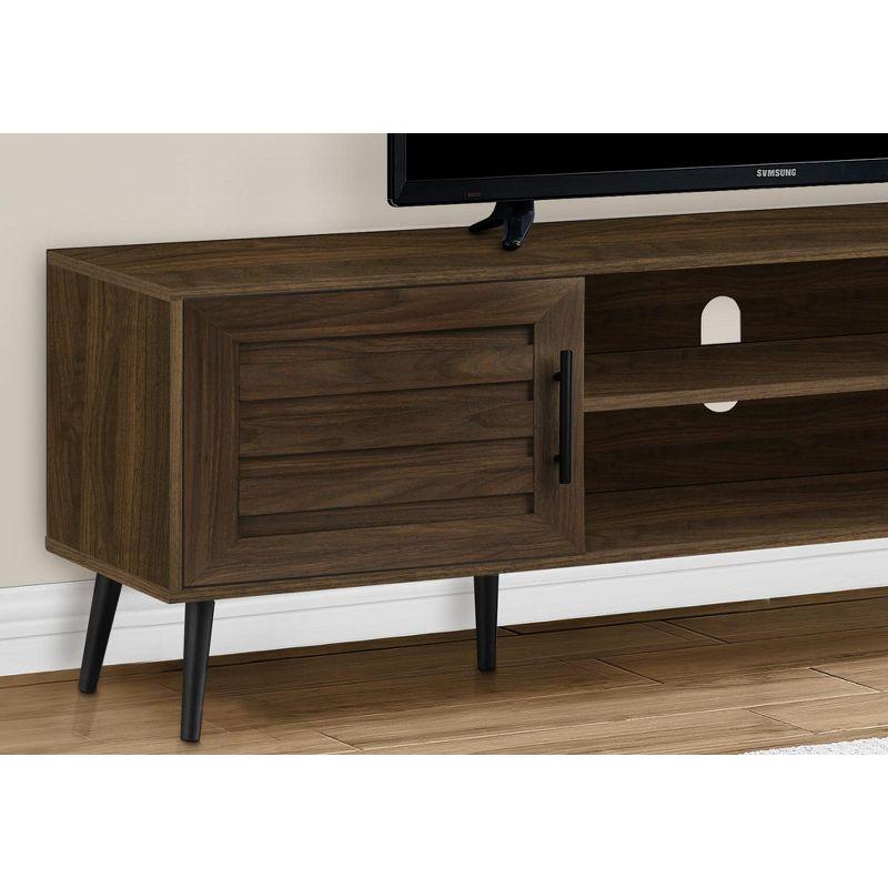 Monarch Specialties Tv Stand 72 Inch Console Media Entertainment Center Storage Cabinet Brown Laminate Black Wood Legs Transitional