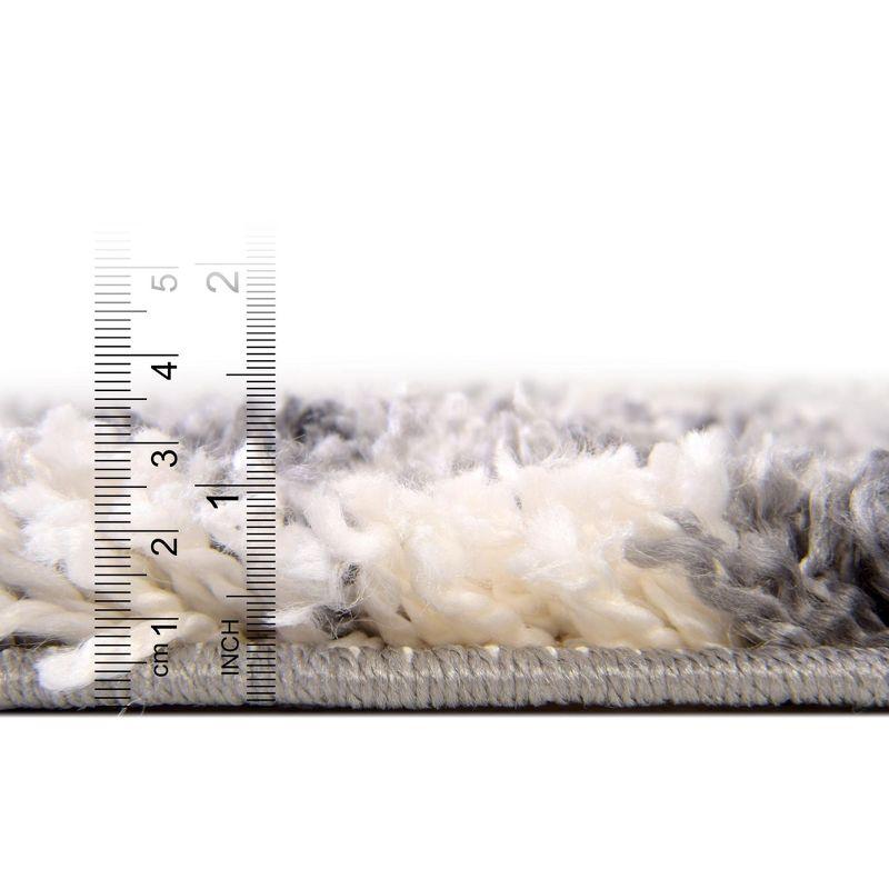 Unique Loom Hygge Shag Collection Area Rug - Balanced (5' 1" x 8' Rectangle Gray/Ivory)