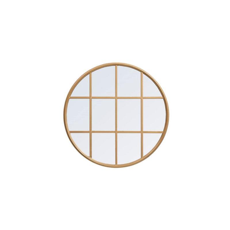 Elegant Lighting Metal windowpane mirror 28 inch in in x 28 inch in in Brass