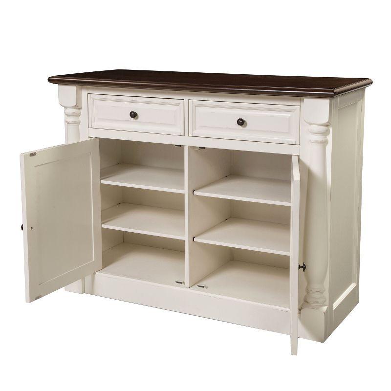 Crosley Shelby Buffet White: Traditional Style Sideboard, Wood Veneer, Adjustable Shelves, Anti-Tip Hardware