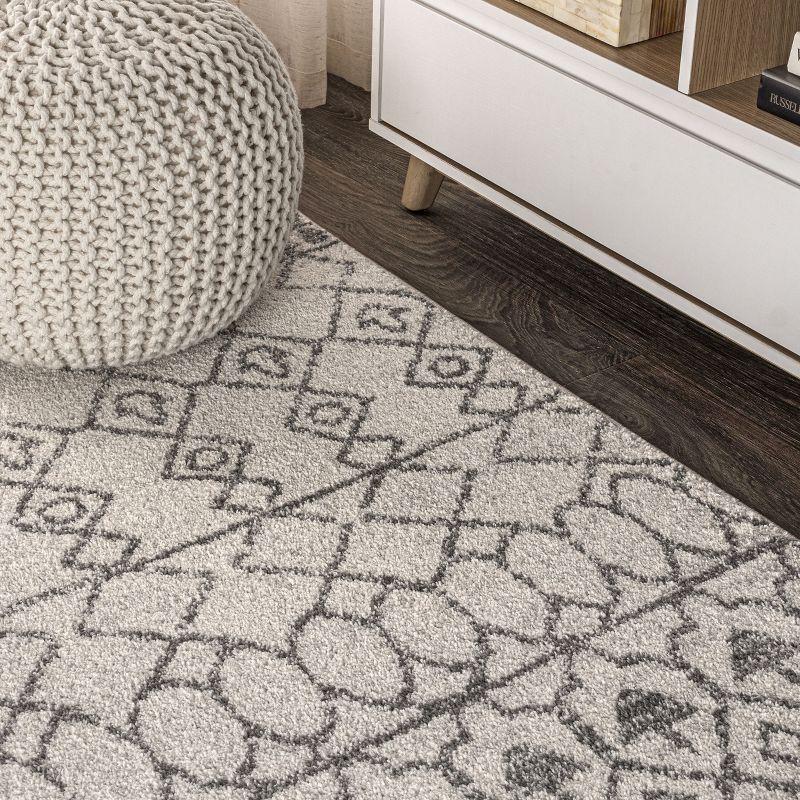 Vintage Moroccan Inspired Easy-Care Gray & Ivory Area Rug