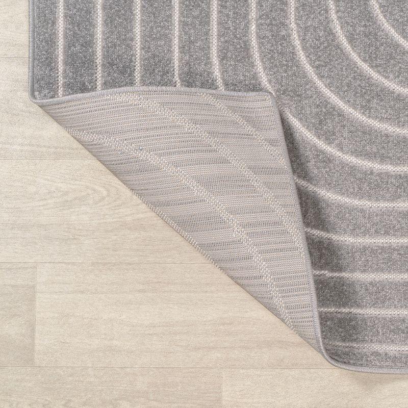 JONATHAN Y Odense High-Low Minimalist Angle Geometric Gray/Ivory 4 ft. x 6 ft. Indoor/Outdoor Area Rug