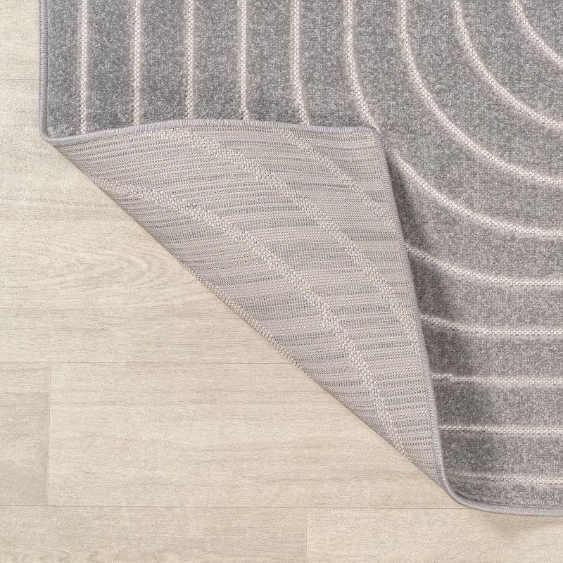 Odense Minimalist Geometric Gray/Ivory 4' x 6' Synthetic Area Rug