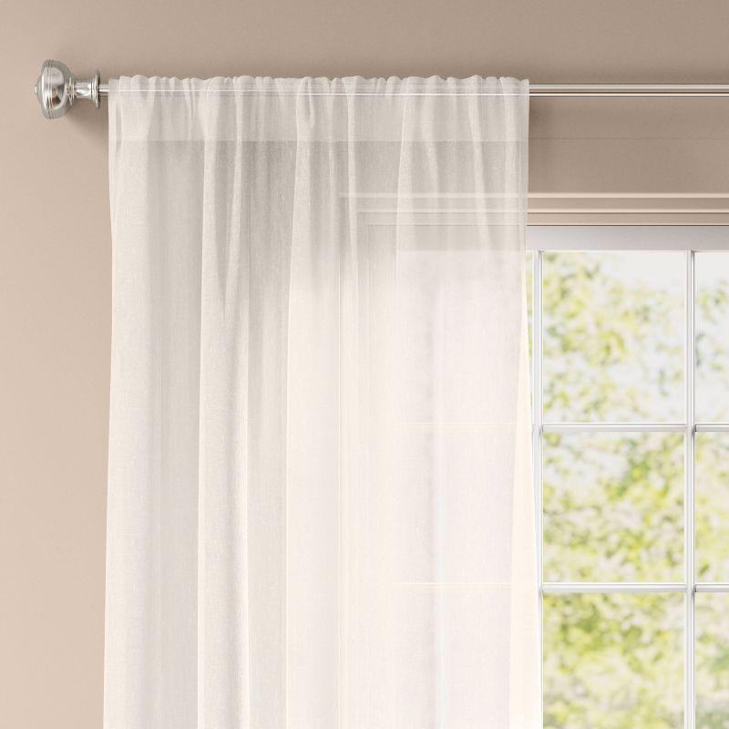 Ivory Light Filtering Polyester Sheer Curtain Panel