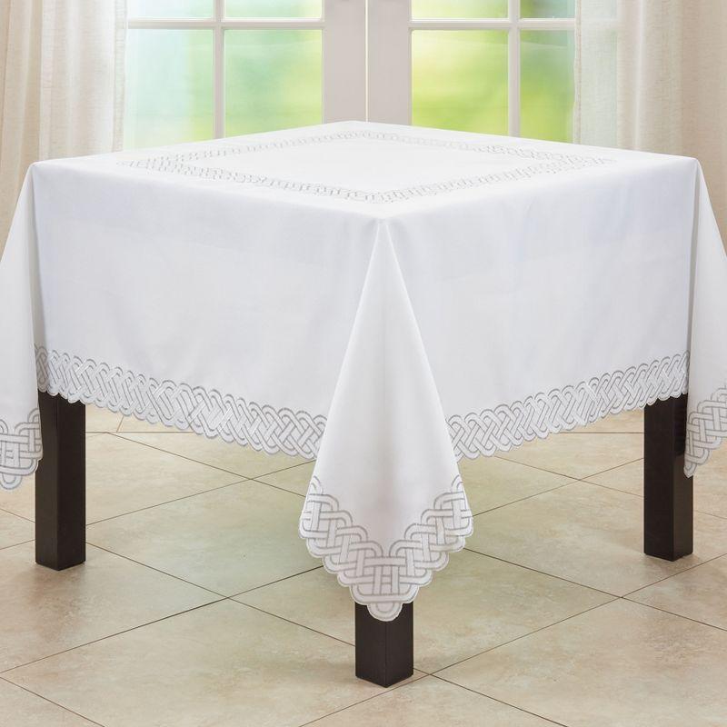 Saro Lifestyle Tablecloth with Braid Embroidered Design