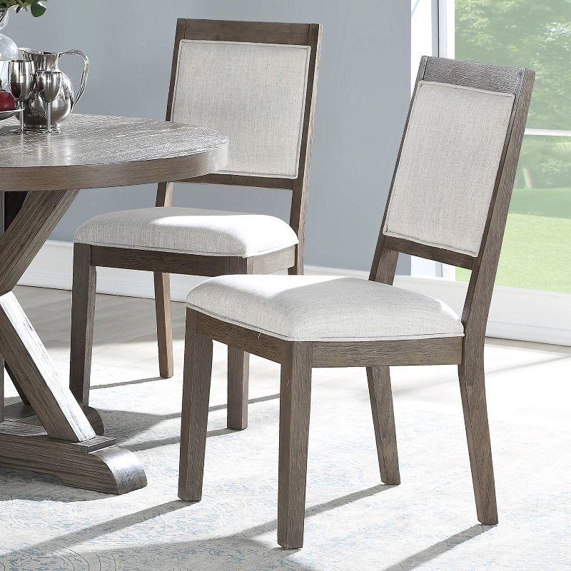 Set of 2 Molly Side Chairs Washed Gray - Steve Silver Co.: Solid Wood, Upholstered, High Back