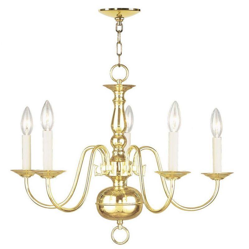 Livex Lighting Williamsburgh 5 - Light Chandelier in  Polished Brass