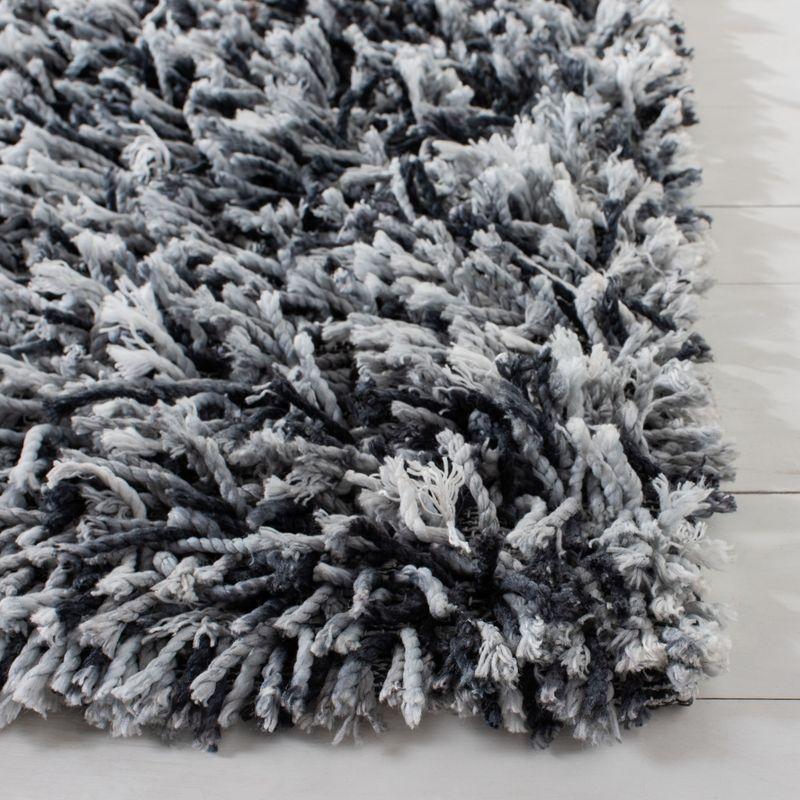 Rio Shag SG960 Hand Loomed Indoor Area Rug - Black/Ivory - 8'x10' - Safavieh