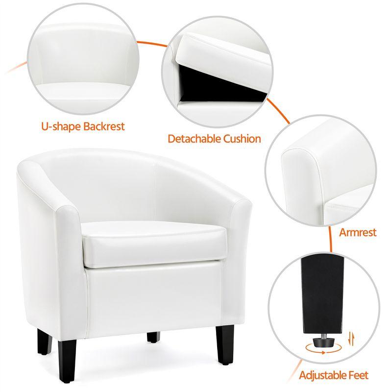 Yaheetech Faux Leather Accent Chair Armchair Club Chair For Living Room