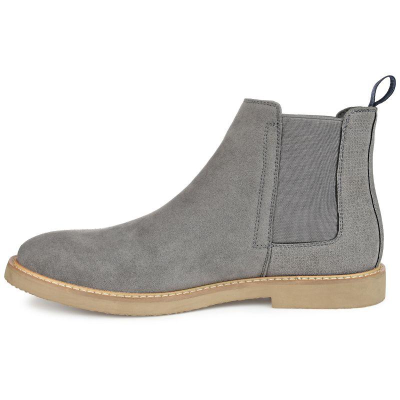 Men's Gray Faux Leather Chelsea Boot with Rubber Sole