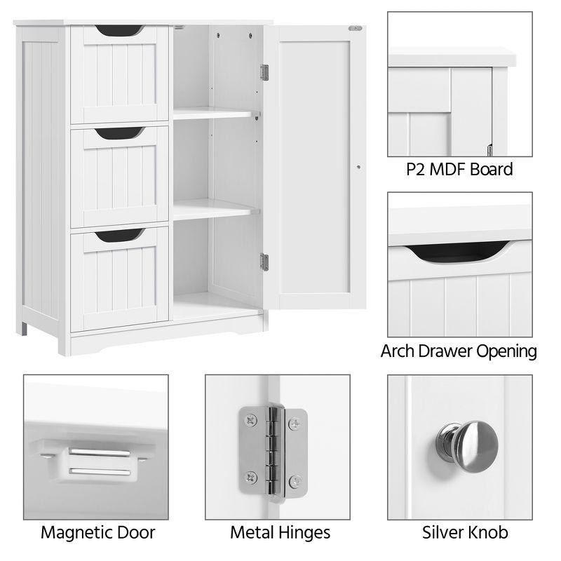 Yaheetech Free-Standing Bathroom Storage Cabinet Floor Cabinet White