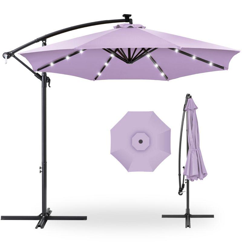 Lavender 10ft Market Patio Umbrella with Adjustable Tilt and LED Lights