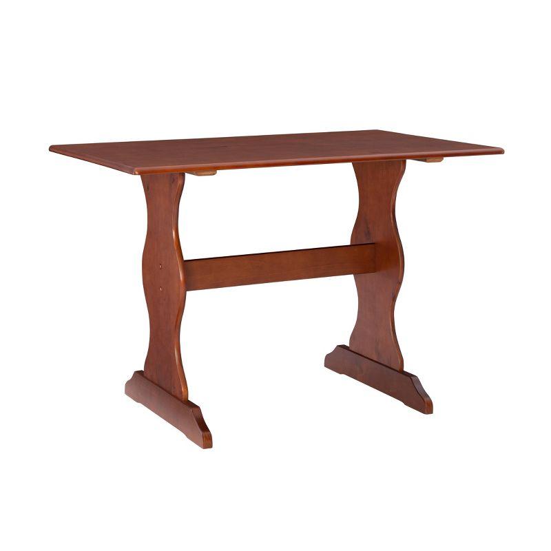 Chelsea Traditional Dining Table Walnut - Linon: Corner Nook, Seats 5, Pine Frame