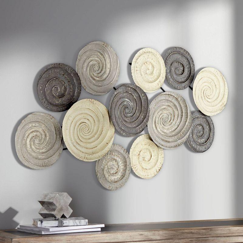 Dahlia Studios Spiral Circles 49 1/2" Wide Painted Modern Metal Wall Art