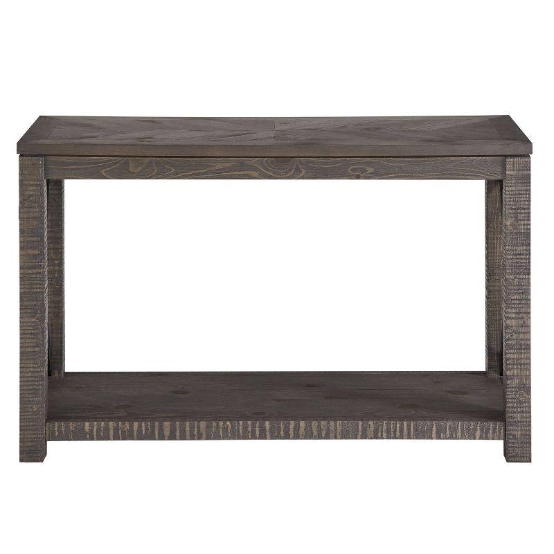 Dexter Sofa Table Distressed Gray - Steve Silver Co.: Rustic Style, Metal X Motif, Bottom Shelf