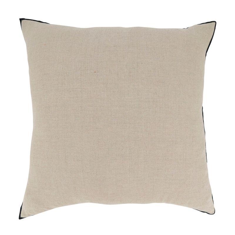 Saro Lifestyle Stonewashed Stitched Edge Down Filled Throw Pillow, Beige , 20"x20"
