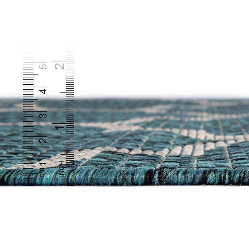 Unique Loom 8' 0 x 11' 4 Rectangle Indoor/Outdoor Trellis Teal Area Rug