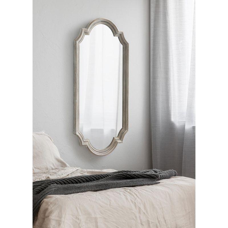 Kate and Laurel Fairbourne Scalloped MDF Full Length Mirror, 20x42, Gray