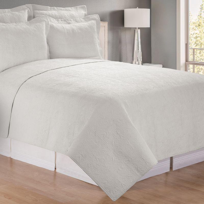 Venetian Tile-Inspired Cotton Euro Sham in Classic White