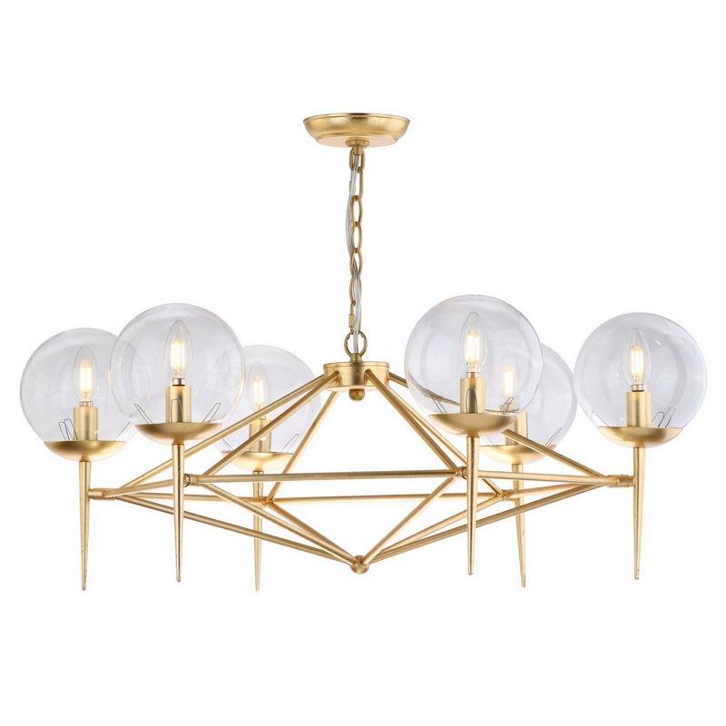 Gold Modern Glam Chandelier with Glass Shades