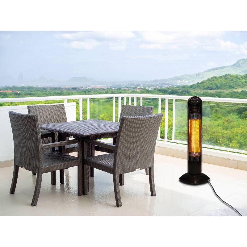 Freestanding Oscillating Tower Infrared Electric Outdoor Heater with Remote - Black - Westinghouse: Portable, Swivel, 3800 BTU, 80 sq ft Coverage