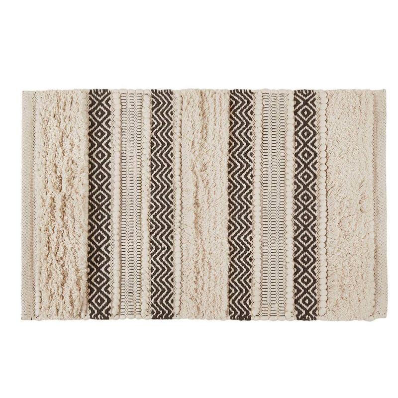 INK+IVY Asher Cotton Blend Bath Rug with Non-Slip Backing