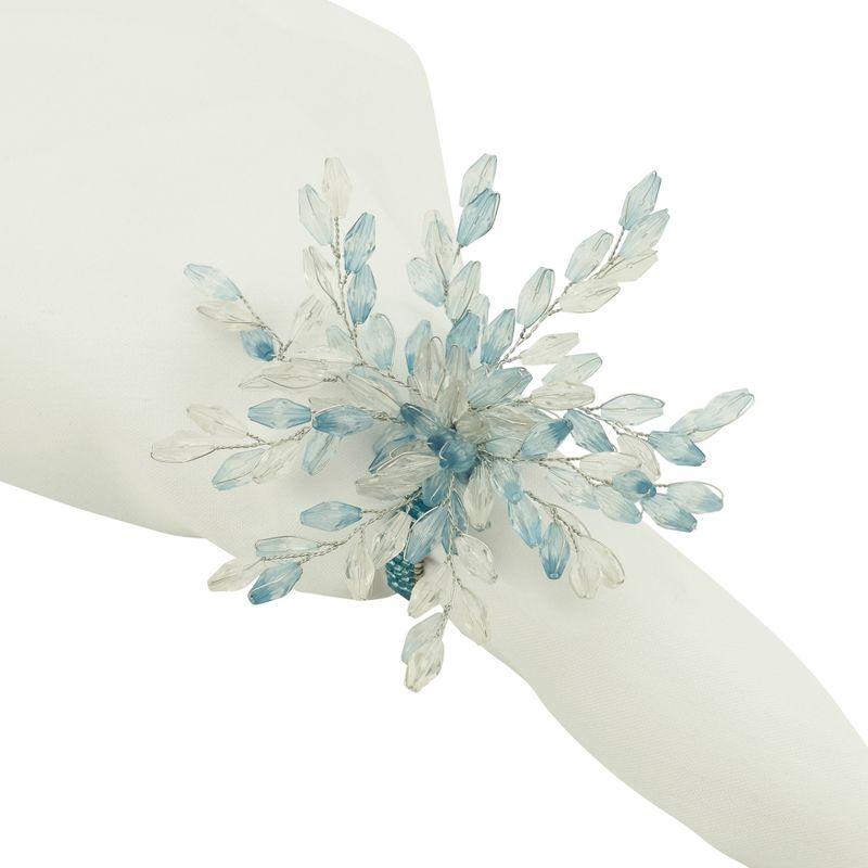 Saro Beaded Flower Napkin Ring (Set of 4)