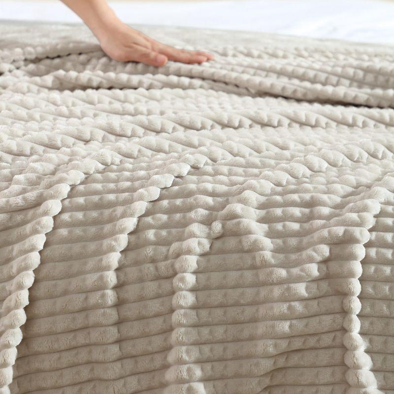 Kenneth Cole Textured Solid Plush Throw Blanket