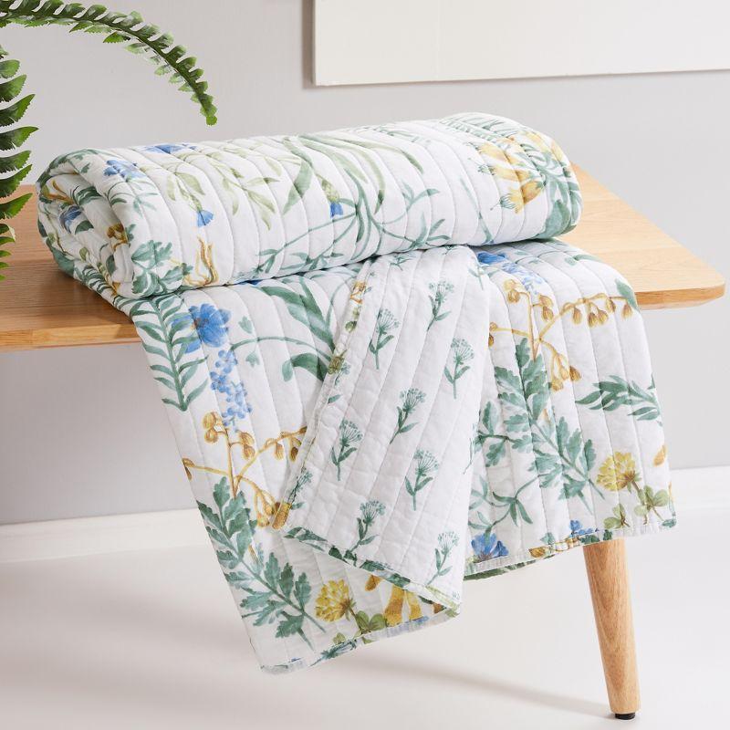 Apolonia Botanical Floral Quilted Throw - Villa Lugano by Levtex Home