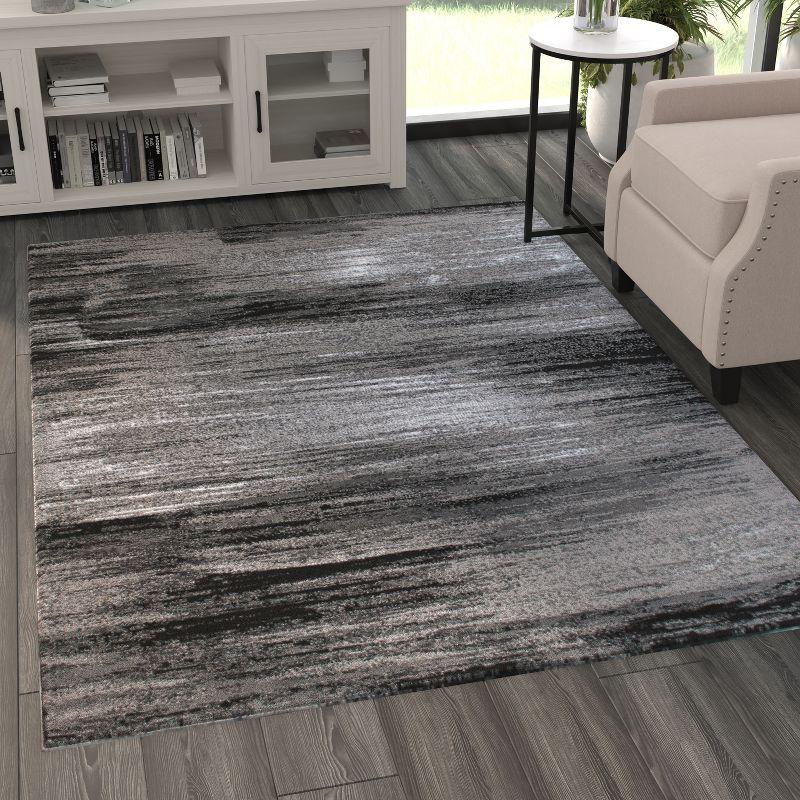 Masada Rugs 5'x7' Modern Contemporary Ombre Area Rug in Gray, Black and White - Design Trz863