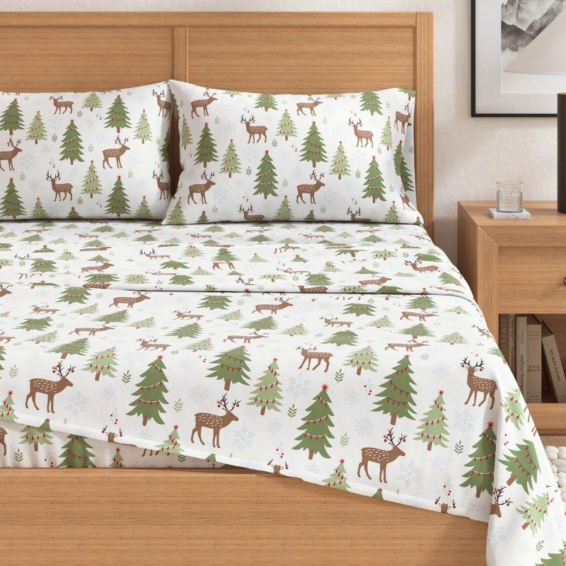 100% Cotton Lodge Printed Flannel Sheet Set