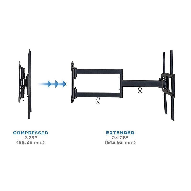 Mount-It! Full Motion TV Wall Mount | Long Arm TV Mount with 24 Inch Extension | Fits 32 to 55 Inch TVs with Up to VESA 400 x 400, 77 Lbs. Capacity