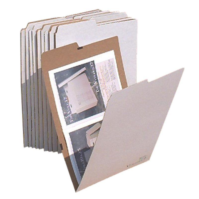 Gray Corrugated Cardboard Flat File Storage Folders, Pack of 10