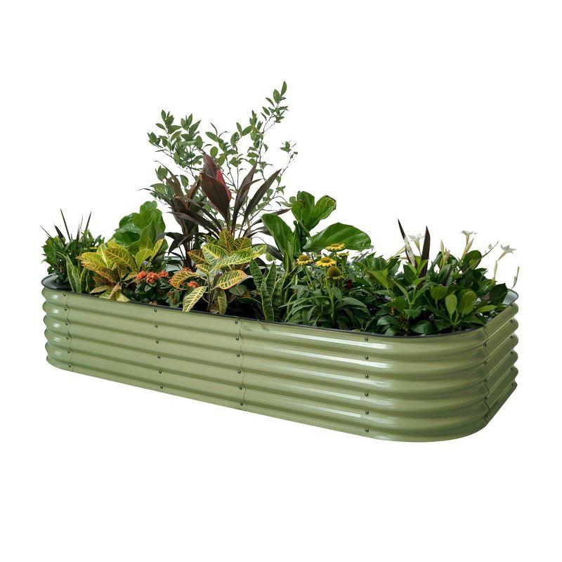 17" Tall 10 In 1 Modular Metal Outdoor Raised Garden Bed