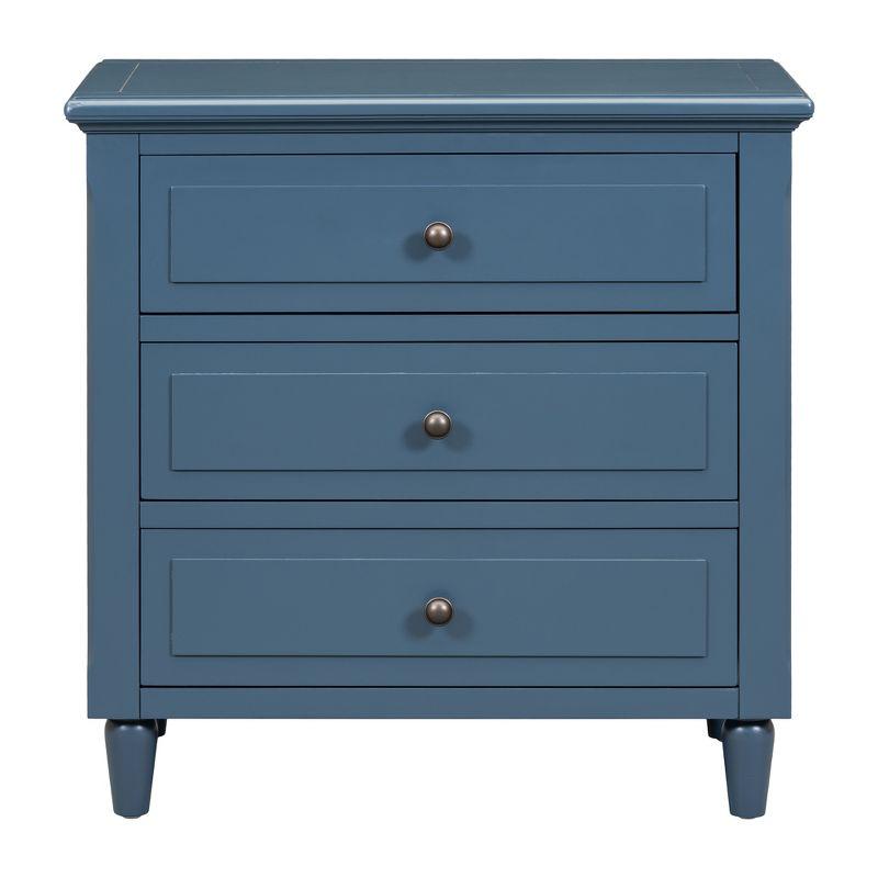 Blue Pine and MDF 3-Drawer Nightstand