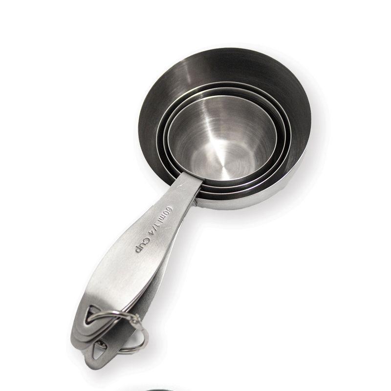 Stainless Steel 4-Piece Measuring Cup Set with Ergonomic Handles