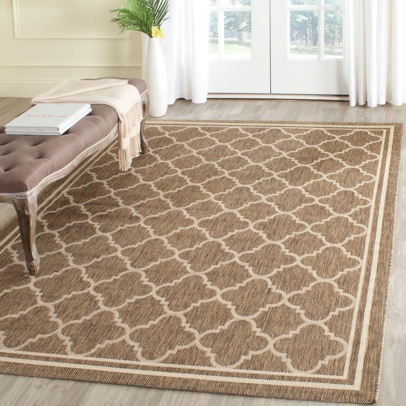 Courtyard CY6918 Power Loomed Indoor/Outdoor Area Rug - Brown/Bone - 4'x5'7" - Safavieh.