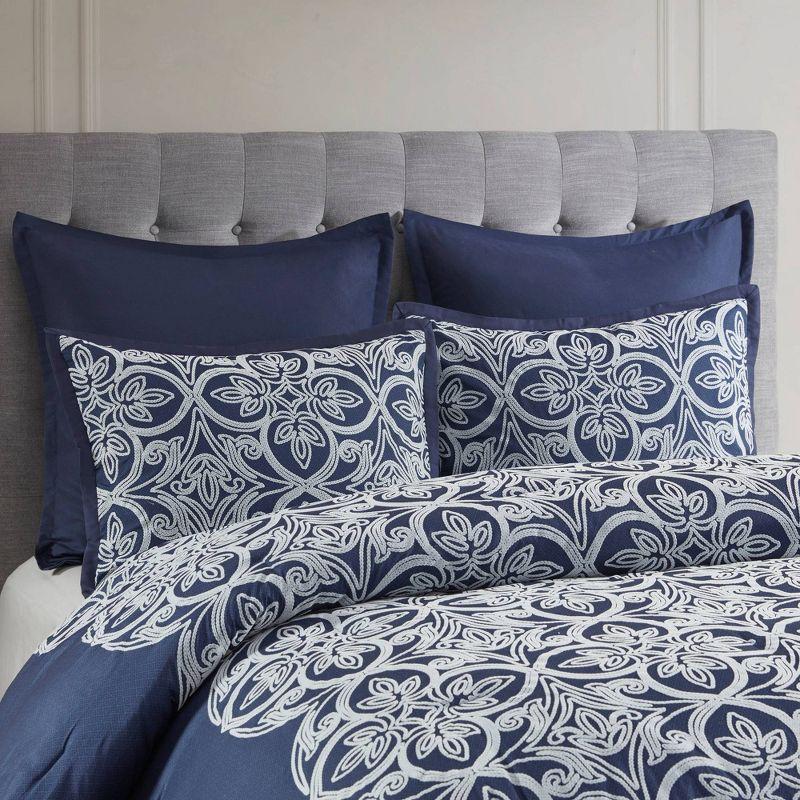 Navy Microfiber 7-Piece Comforter Set with Euro Shams