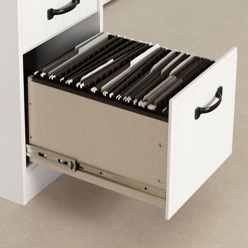 Farnel Pure White Ergonomic Computer Desk with File Storage