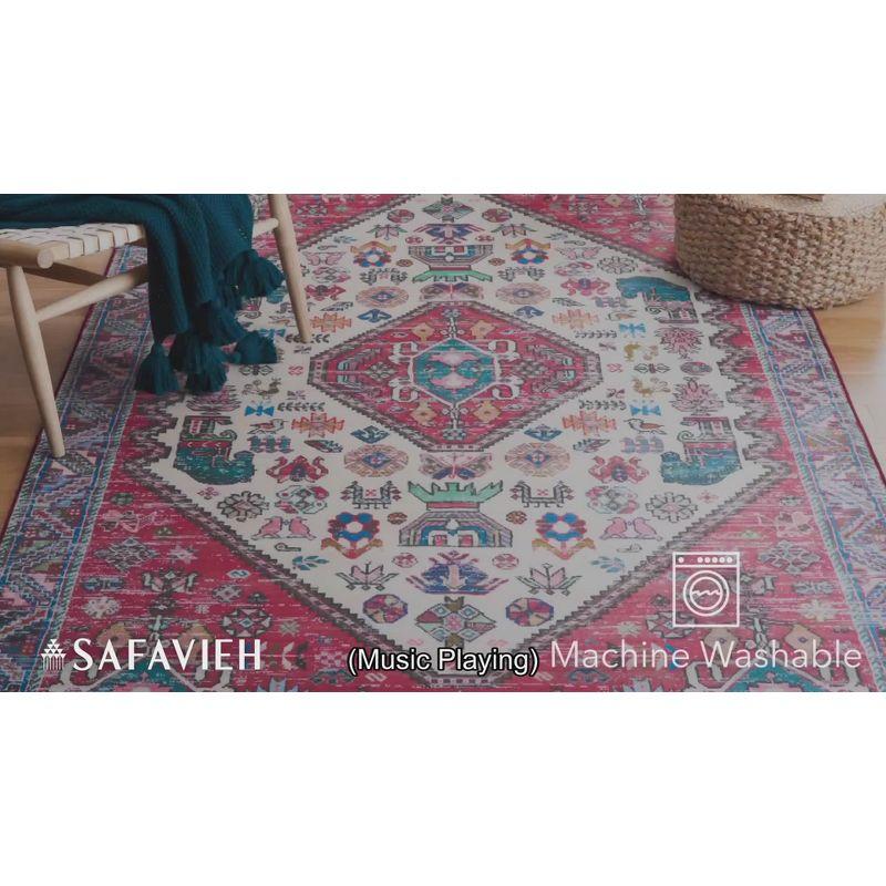 Tucson TSN194 Power Loomed Machine Washable Area Rug - Beige/Grey - 4'x6' - Safavieh.