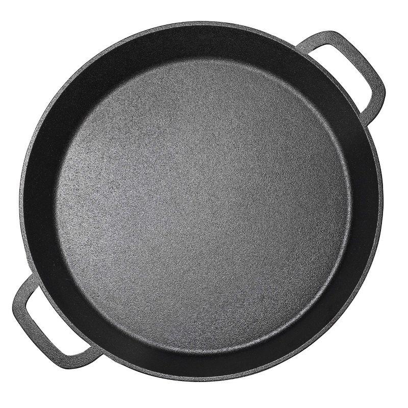 Bruntmor 16'' Pre-Seasoned Cast Iron Skillet with Double Loop Handles -Black